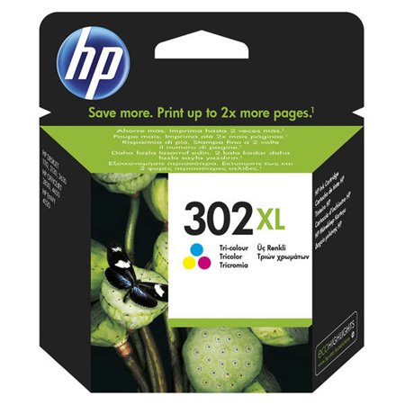 Tinteiro original HP 302XL colorido - F6U67AE