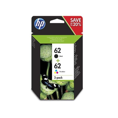 Tinteiros originais HP 62 preto + colorido, Pack de 2 - N9J71AE
