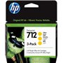 Tinteiros originais HP 712 amarelos, Pack de 3 - 3ED79A