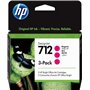 Tinteiros originais HP 712 Magenta, Pack de 3 - 3ED78A