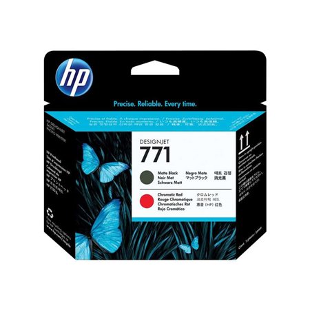 Cabeçote de impressão original HP 771 - Preto fosco, Vermelho cromático - CE017A
