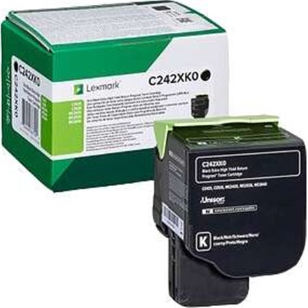 Toner original preto Lexmark C2425/C2535/MC2425/MC2535/MC2640 - C242XK0
