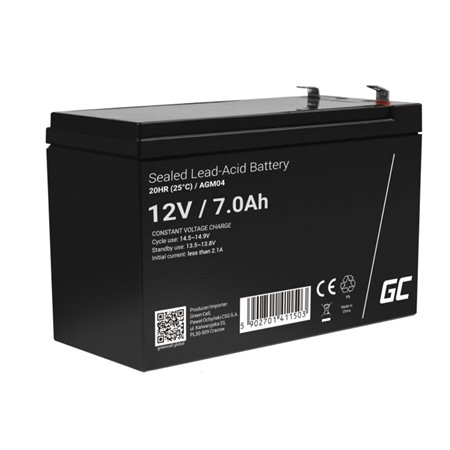 Bateria Chumbo Gel AGM 12V 7A GREEN CELL