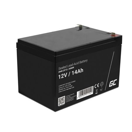 Bateria Chumbo Gel AGM 12V 14A GREEN CELL
