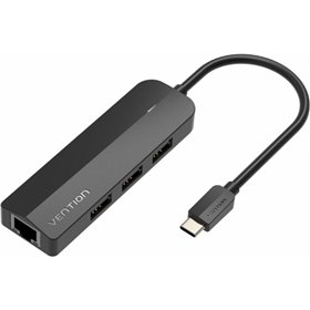 Docking USB-C Vention TGOBB/ 3xUSB/ 1xRJ45/ 1x Micro B PD/ Preto