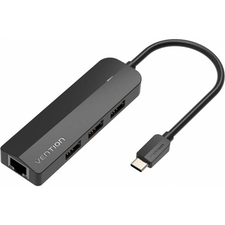 Docking USB-C Vention TGOBB/ 3xUSB/ 1xRJ45/ 1x Micro B PD/ Preto