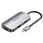 Docking USB-C Vention TOAHB/ 1xHDMI/ 1xVGA/ 1xUSB/ 1xUSB-C PD/ Cinza