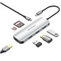 Docking USB-C Vention TOJHB/ 1xHDMI/ 3xUSB/ 1xUSB-C/ 1xLeitor de Cartões/ Cinza