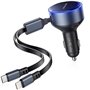 Carregador de Carro Vention FFOB0/ 1xUSB-C Macho/ 1xUSB-C Fêmea/ 1xLightning Macho/ 30W