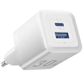 Carregador de Parede GaN Vention FEQW0-EU/ 1xUSB-C/ 1xUSB/ 30W