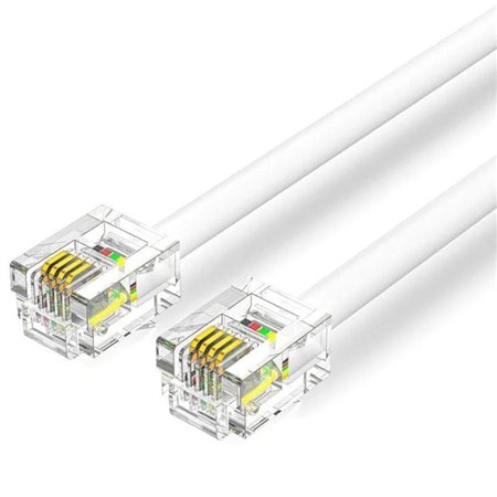 Cabo de Teléfono RJ11 6P4C Vention IQBWJ/ 5m/ Branco