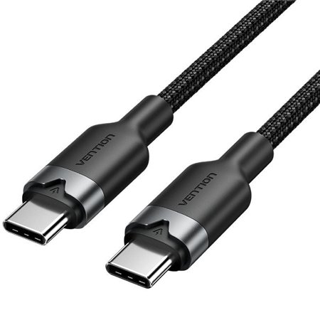 Cabo USB 2.0 USB-C 3A Vention TRDBH/ USB-C Macho - USB-C Macho/ Até 60W/ 480Mbps/ 2m/ Preto