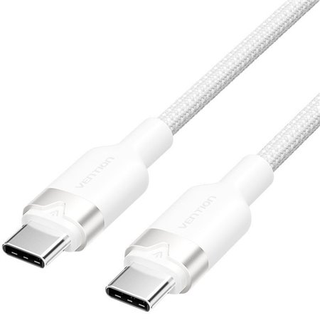 Cabo USB 2.0 USB-C 3A Vention TRDWH/ USB-C Macho - USB-C Macho/ Até 60W/ 480Mbps/ 2m/ Branco