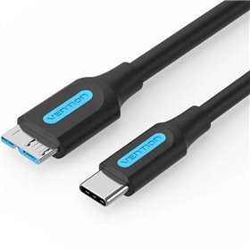 Cabo USB 3.0 Vention CQABD/ MicroUSB Macho - USB-C Macho/ 5Gbps/ 50cm/ Preto