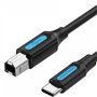 Cabo USB 2.0 Impressora Vention CQUBG/ USB Tipo-B Macho - USB-C Macho/ 480Mbps/ 1.5m/ Preto