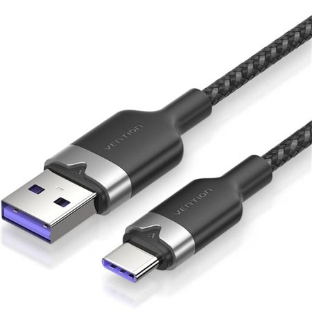 Cabo USB 2.0 USB-C Vention CTOBH/ USB-C Macho - USB Macho/ Até 100W/ 480Mbps/ 2m/ Preto