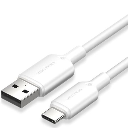 Cabo USB 2.0 USB-C Vention CTQWH/ USB-C Macho - USB Macho/ Até 60W/ 480Mbps/ 2m/ Branco