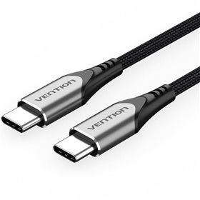 Cabo USB 2.0 USB-C Vention TADHF/ USB-C Macho - USB-C Macho/ Até 60W/ 480Mbps/ 1m/ Cinza