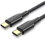 Cabo USB 2.0 USB-C 3A Vention TAUBG/ USB-C Macho - USB-C Macho/ Até 60W/ 480Mbps/ 1.5m/ Preto