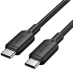 Cabo USB 2.0 USB-C 3A Vention TRCBF/ USB-C Macho - USB-C Macho/ Até 60W/ 480Mbps/ 1m/ Preto