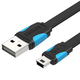 Cabo USB 2.0 Vention VAS-A14-B150/ Mini USB Macho - USB Macho/ Até 10W/ 480Mbps/ 1.5m/ Azul e Preto