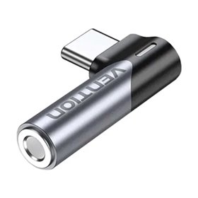Adaptador Audio Vention BGWH0/ Jack 3.5 Fêmea - USB-C Macho/ Cinza