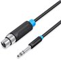 Cabo Stereo Vention BBEBH/ Jack 6.5 Macho - XLR Fêmea/ 2m/ Preto