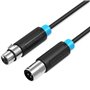 Cabo Stereo Vention BBFBL/ XLR Macho - XLR Fêmea/ 10m/ Preto
