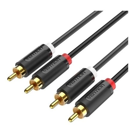 Cabo Stereo Vention BCMBH/ 2x RCA Macho - 2x RCA Macho/ 2m/ Preto