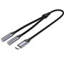 Cabo Conversor USB-C Vention BGNHY/ USB-C Macho - 2x Jack 3.5 Fêmea/ 30cm/ Cinza