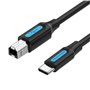 Cabo USB 2.0 USB-C Vention CQUBH/ USB Tipo-B Macho - USB-C Macho/ 480Mbps/ 2m/ Preto