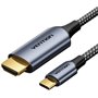 Cabo Conversor HDMI 2.0 4K Vention CRHHF/ USB-C Macho - HDMI Macho/ 1m/ Preto