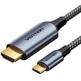 Cabo Conversor HDMI 2.0 4K Vention CRHHF/ USB-C Macho - HDMI Macho/ 1m/ Preto