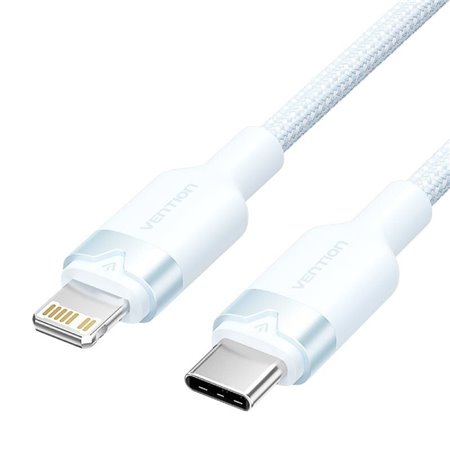 Cabo USB-C Lightning Vention LALSF/ USB-C Macho - Lightning Macho/ 27W/ 480Mbps/ 1m/ Azul