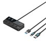 Hub USB 3.0 Vention CHWBF/ 4xUSB/ 1xUSB-C PD/ Inclui Cabo Carga USB Macho - USB-C Macho