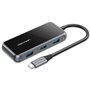 Hub USB-C Vention TFDHB/ 4xUSB/ 1xUSB-C PD/ Cinza