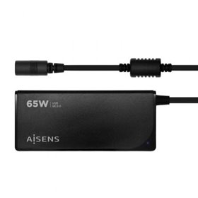 Carregador de laptop Aisens ASLC-65WAUTO-BK/ 65 W/ Automático/ 9 conectores/ Voltagem 18,5-20 V/ 1 USB QC3.0