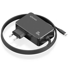 Carregador de laptop Aisens GaN ASCH-1PD100WL50-BK USB tipo C/ 100 W/ Automático/ Voltagem 5-20 V
