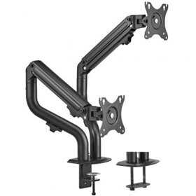 Suporte de mesa para monitor duplo Aisens DT32TSR-141/Giratório/Inclinável/Até 8 kg