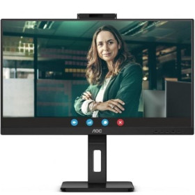 Monitor profissional AOC Q27P3QW 27" QHD com webcam, multimídia, altura ajustável, preto