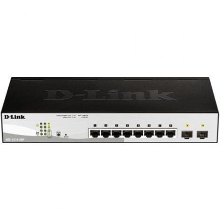 Switch Gerenciável D-Link DGS-1210-08P/ 8 Portas/ RJ45 10/100/1000/ SFP/ PoE