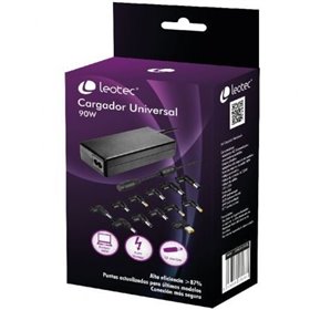 Carregador de laptop doméstico Leotec/ 90 W/ Automático/ 12 conectores/ Voltagem 15-20 V