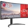 Monitor profissional ultrawide curvo LG 34WR55QK-B de 34"/ WQHD/ Altura ajustável/ Preto