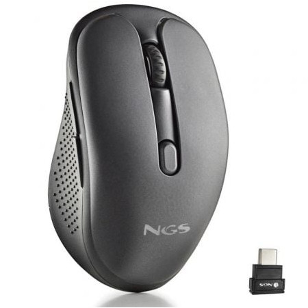 Mouse sem fio silencioso NGS Evo Jot/ Bateria recarregável/ Até 1600 DPI/ Preto