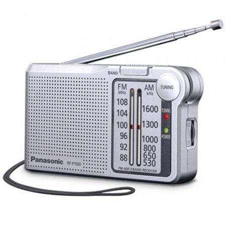 Rádio portátil Panasonic RF-P150D/ operado por bateria/ prateado
