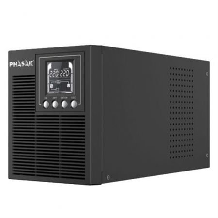 UPS Online Phasak 1000 VA Online LCD/ 1000VA-900W/ 3 Saídas/ Formato Torre