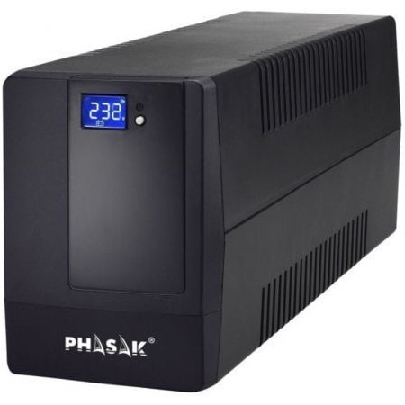 UPS de linha interativa Phasak 600 VA LCD/ 600 VA/ 2 saídas/ Formato torre