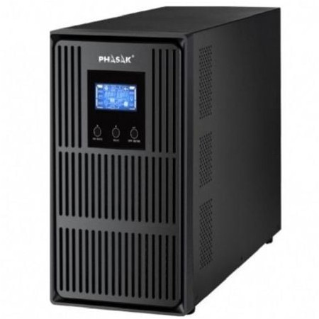 UPS Online Phasak Conqueror Pro 3000 VA Online LCD/ 3000VA-2700W/ 3 Saídas/ Formato Torre
