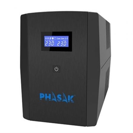 UPS de linha interativa Phasak SIRIUS 1260 VA/ 1260 VA-720 W/ 4 saídas/ Formato torre