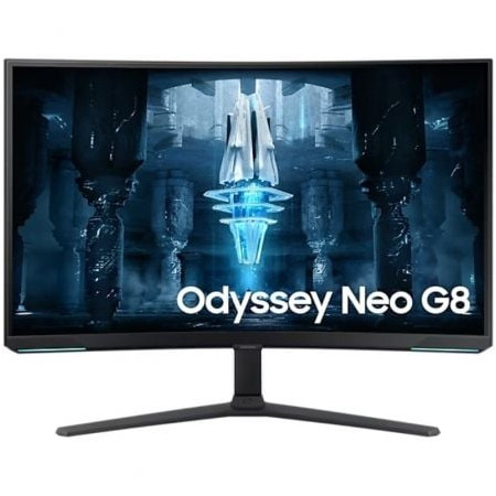 Monitor gamer curvo Samsung Odyssey Neo G8 S32BG850NP de 32" / 4K / 1 ms / 240 Hz / VA / Altura ajustável / Preto e branco